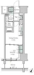 ONE ROOF RESIDENCE TAMACHI【7階】の間取り