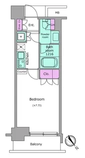 レジディア月島II【4階】の間取り