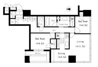 ザ・レジデンス三田【15階】の間取り
