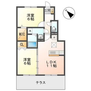 レヴェール B【1階】の間取り