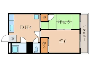 武庫之荘マンション【3階】の間取り