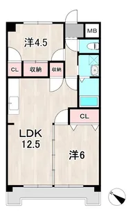 臨港ハイツ【4階】の間取り