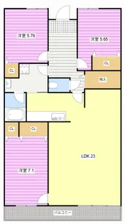 ディアレストいなんば【3階】の間取り