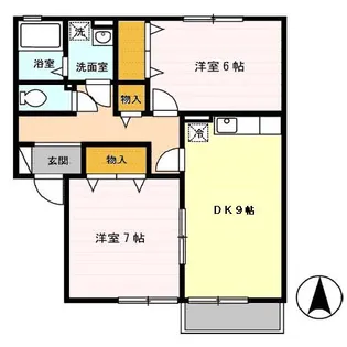 メゾンウェーブB【1階】の間取り