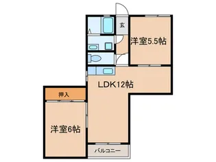 大東マンション北屋敷【3階】の間取り