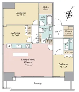 東京ガーデンテラス紀尾井町 紀尾井町レジデンス【7階】の間取り