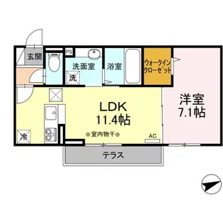 DーROOM新庄町【1階】の間取り