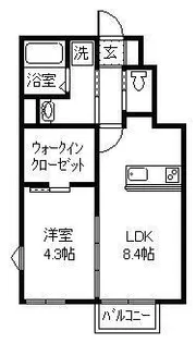 ウイン・ブリッジ安積【1階】の間取り