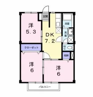 オーシャンビュー岸岡【1階】の間取り