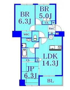 アトラスシアンズ東戸塚【7階】の間取り