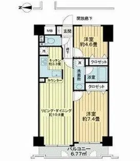 パシフィック五橋【4階】の間取り