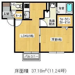 ラブリーハウス エスポアール【1階】の間取り