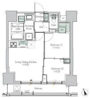 ONE ROOF RESIDENCE ASAKUSABASHI【2階】の間取り