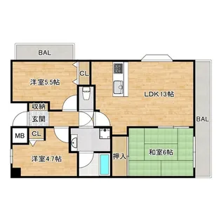 藤和ハイタウン【2階】の間取り