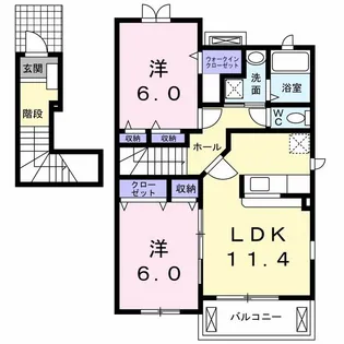 グレイス・フォーシーズンA【2階】の間取り