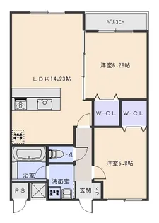 クレアール山本【1階】の間取り