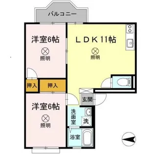 サンライフ下伊福【3階】の間取り