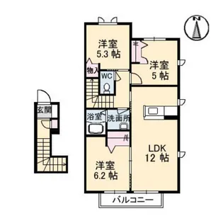 ラ・ヴィータ金岡西町 壱番館【2階】の間取り