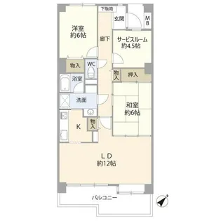 ライオンズマンション南市川【8階】の間取り