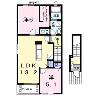 サンセール大刀洗A【2階】の間取り