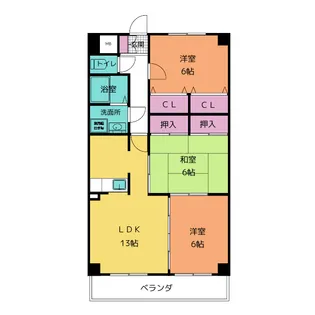 ピアチェボーレ春日井【6階】の間取り