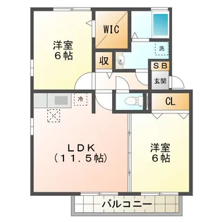 オエステ バージェ【1階】の間取り