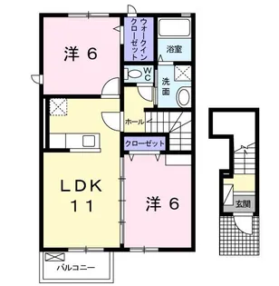 カフリーィエD【2階】の間取り