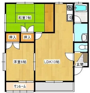 〇ラビアン・ローゼA【1階】の間取り