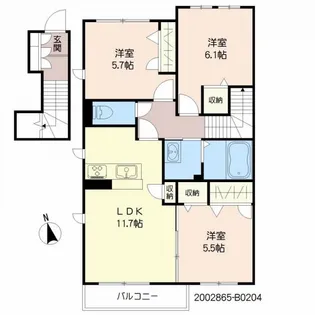Recott辛島 弐番館【2階】の間取り