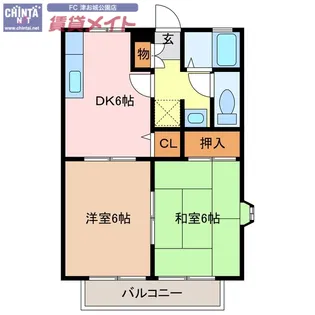 South Court Twin A棟【1階】の間取り