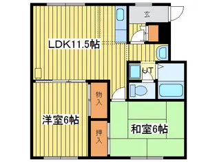 ファミールベルサD【2階】の間取り