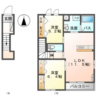 ルミナス飯泉【2階】の間取り