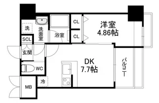 プレジオ難波ASIAN【6階】の間取り