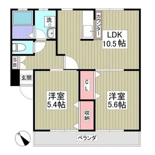 エクスバルミント【2階】の間取り