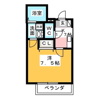 クレフラスト弥生町【2階】の間取り