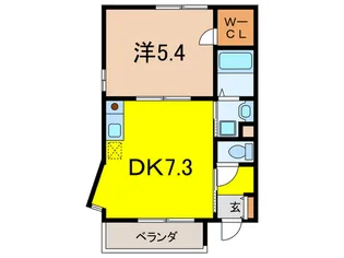 ハイロ-ム鳴尾【1階】の間取り
