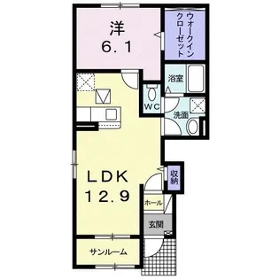 メゾン・ディープゴールド【1階】の間取り