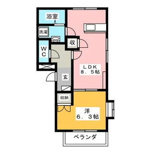 ピースフルドロール【1階】の間取り