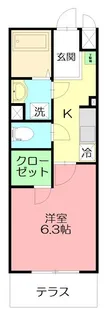 カレッジヒルズA【1階】の間取り