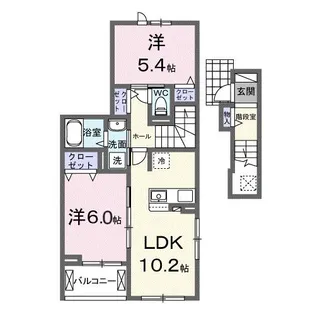 フォンテーヌ5【2階】の間取り