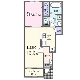 プリートカーサ【1階】の間取り