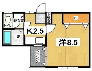 サンワハイツ 6号棟【1階】の間取り