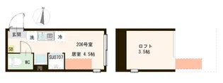 ハーモニーテラス白鷺ケー【2階】の間取り