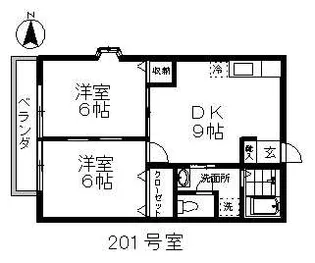 セジュール・B【2階】の間取り