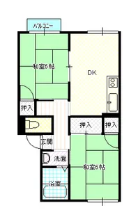 岡山県岡山市南区浜野2【アパート】の間取り