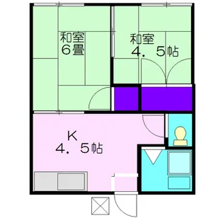津村ハイツ【1階】の間取り