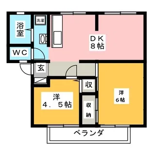 サンビレッジ長良I A棟【1階】の間取り