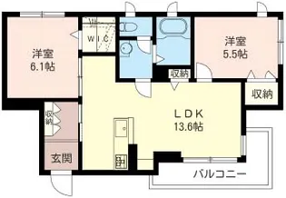 プルース【3階】の間取り