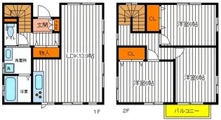 東京都日野市旭が丘2【一戸建】の間取り
