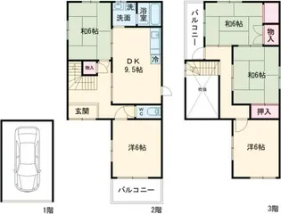 大阪府南河内郡千早赤阪村大字二河原邊【一戸建】の間取り